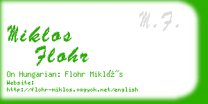 miklos flohr business card